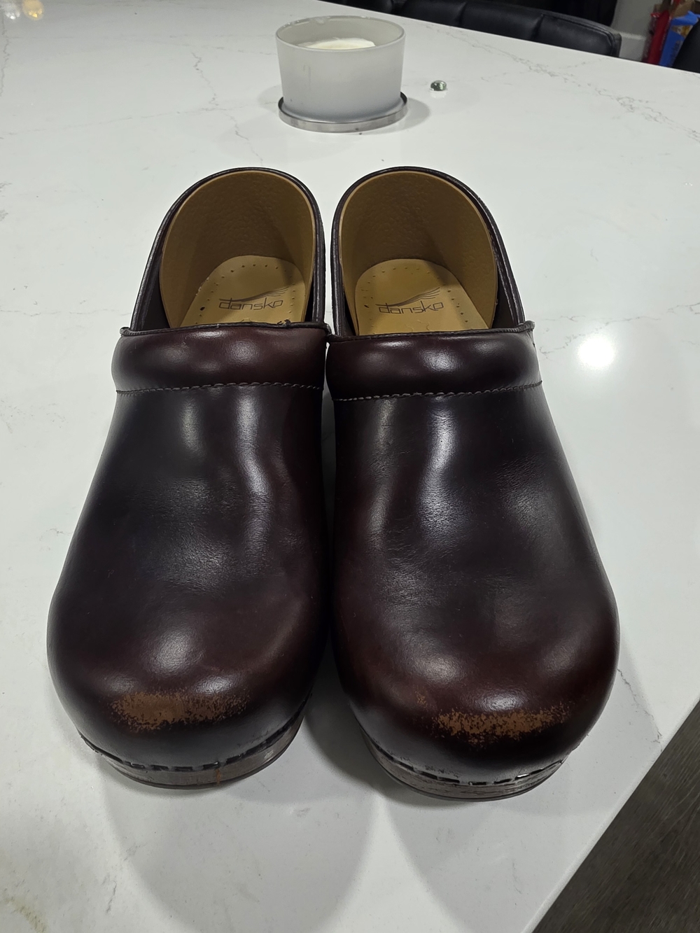 Dansko Women's Burgundy Leather Clogs
